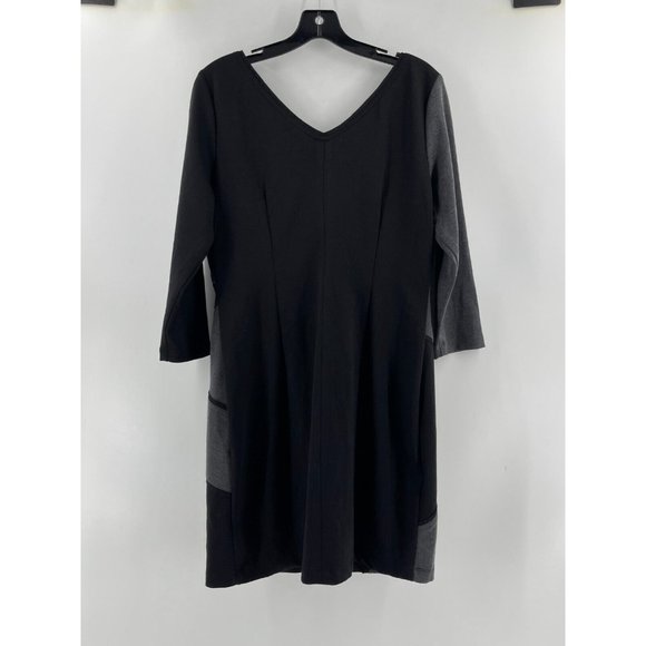Sandra Darren Women's Black Gray Long Sleeve Stretch Cocktail Dress Size 12 - Picture 5 of 15